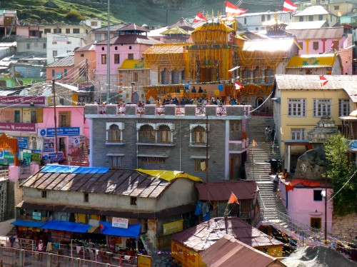 Badrinath temple nestled in the village