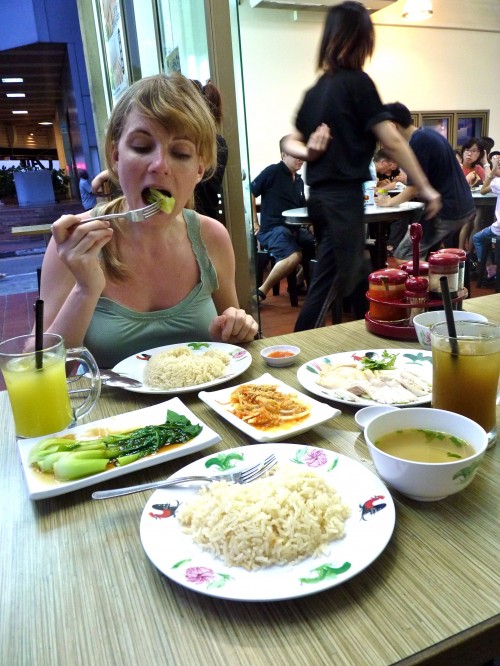 Casey stuffs her face in Singapore